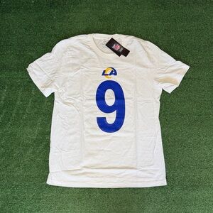 Nike Los Angeles Rams Shirt Mens Large White Tee #9 Matthew Stafford